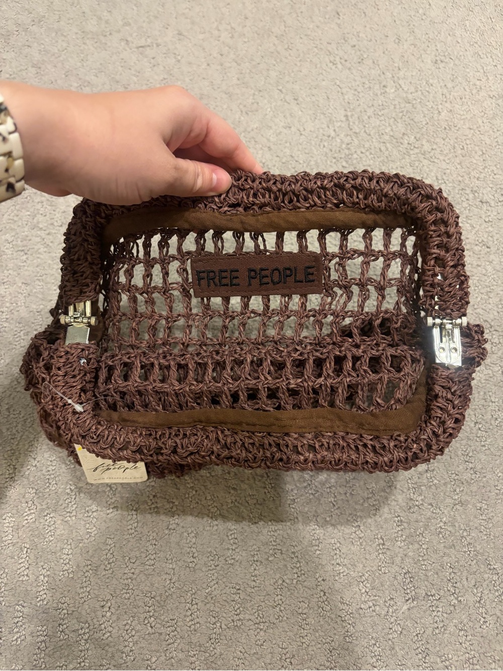 NWT Free People Sand Bound Clutch- Chocolate - Picture 4 of 7